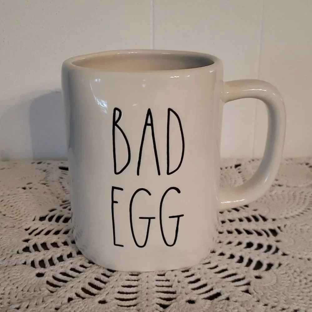 EUC Rae Dunn Coffee Mug - "BAD EGG"